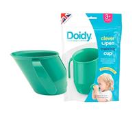 Doidy Cup - Tazza per Bambini - Particolare Design Obliquo - Due Manici - Ottima Tazza da Svezzamento per Latte, Acqua e Succo di Frutta - Per Bambini dai 3-6 Mesi (Verde)
