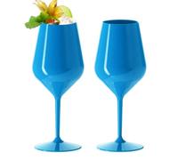 DoimoFlair Bicchieri da vino in plastica infrangibile, 47 olore: blu