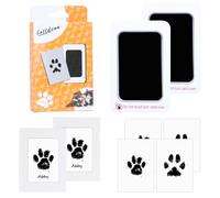 DOINEUFL Set di Impronte di Zampe per Gatti e Cani, Mani e Piedi - 2 Tamponi, 4 Pezzi, 1 Adesivo, 1 Confezione Regalo