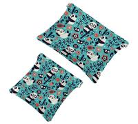 Doing Sporting Yoga Dog Pocket Cosmetic Bag Impermeabile Squeeze Makeup Bag No Zipper Auto-Closing, Mini Portatile Viaggio Storage per Cuffie Gioielli, Multicolore 04, 7.1x5.8 inch/4.7x4.5 inch