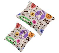 Doing Sporting Yoga Dog Pocket Cosmetic Bag Impermeabile Squeeze Makeup Bag No Zipper Auto-Closing, Mini Portatile Viaggio Storage per Cuffie Gioielli, Multicolore 01, 7.1x5.8 inch/4.7x4.5 inch