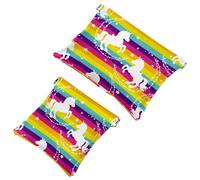 Doing Sporting Yoga Dog Pocket Cosmetic Bag Impermeabile Squeeze Makeup Bag No Zipper Auto-Closing, Mini Portatile Viaggio Storage per Cuffie Gioielli, Multicolore 10, 7.1x5.8 inch/4.7x4.5 inch