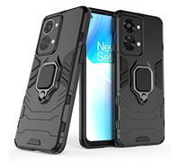 DOINK Cover Armor per OnePlus Nord 2T, Custodia TPU+PC Antiurto con Anello Supporto - Nero