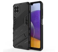 DOINK Cover Custodia per Samsung Galaxy A22 (4G Edition) / Samsung M22, Case Armor PC+TPU Rugged Antiurto Cover con Cavalletto - Nero