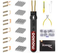 DOINOW Saldatore per Plastica senza fili, kit di riparazione paraurti Auto con 300pcs 6 Tipo Graffette, interruttore on/off, ricarica USB-C, mini Saldatrice Plastica per riparazione paraurti auto