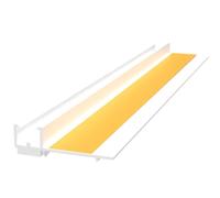 doitBau Listello da 6 mm - Profilo di intradosso con labbro protettivo e nastro sigillante - Attacco per pulizia impermeabile per finestre e porte - PVC rigido 6 mm - ogni asta 2 m - 15 barre 30 m