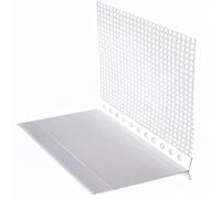 doitBau Profilo per bordi attaccati - WDVS - bordo in PVC rigido antigoccia con strisce di tessuto - vasca 100 mm, lunghezza per asta 2 m, set 10 barre = 20 m, senza ponti termici, ristrutturazione
