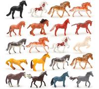 DOITEM 20 pezzi Mini realistico Pony Cavallo Giocattolo Figura Fattoria Animale Regalo Di Plastica Cavallo Festa Decorazione Torta Topper