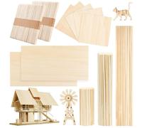 DOITEM 217 bastoncini quadrati in legno naturale in legno di balsa lisci, bastoncini artificiali quadrati, perfetti per lavori di bricolage