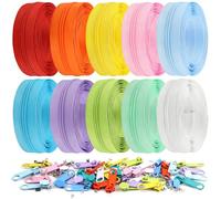 DOITEM #3 - Set di 40 cerniere lampo in nylon, 28 m, con 40 cursori e cerniera, per cucito e artigianato, 10 colori