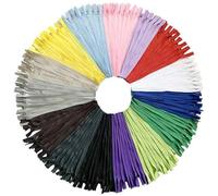 DOITEM 75 pezzi 40 cm / 15 pollici invisibile multicolore nylon bobina chiusure a cerniera per cucire e mestieri, 15 colori