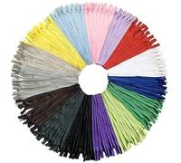 DOITEM 75pcs 25cm Invisible Multicolore Nylon Bobine Fermetures À Glissière pour Coudre et Artisanat 15 Couleurs