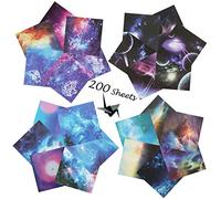 DOITEM Carta Origami 200 Fogli Galaxy Spazio Esterno Tema Carta Pieghevole Motivo Colorato Carta Quadrati di Qualità Premium per Scrapbook Paper Arts Crafts School, 15x15cm