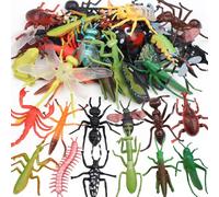 DOITEM Set di 29 insetti realistici per bambini, cimici in plastica e statuette di insetti, giocattoli per l'educazione dei bambini, Halloween e regali di compleanno