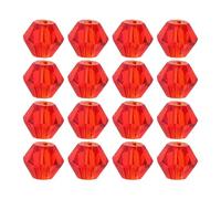 DOITOOL 1 confezione di perline bicono rosse da 4 mm: perline sfaccettate in plastica per forniture fai da te per gioielli - braccialetti artigianali per realizzare collane, orecchini, distanziatori