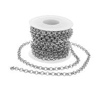 DOITOOL 1 Rotolo Golden O-Chain Alluminio di Grandi Dimensioni Artigianato Fornitura Catena di Creazione di Gioielli Catena a Maglie della Collana Colorato Collane Silver