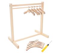 DOITOOL 1 Set Di Appendiabiti In Legno Per Bambole - Appendiabiti Per Da Bambola In Miniatura Accessori Per La Casa Delle Bambole Per Esporre Da Principessa E Organizzare