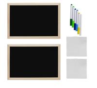 DOITOOL 1 set di lavagna in legno per scrivere - lavagna da tavolo vuota con panno e pennarello per aula, bancarella del mercato - cancellabile per messaggi o disegni