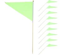 DOITOOL 10 Bandiere da Giardino in Poliestere Verde per Marcatura Prato e Paesaggio Facile Inserimento e Colore Vivace per Cantiere e Addestramento