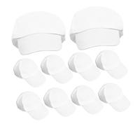 DOITOOL 10 Pezzi Berretto con Visiera per Arte Forniture per la Pittura dell'asilo Ragazzo Piccolo Cappello di Pittura Fai da Te Cappello Bianco Bianco Cotone Bianca