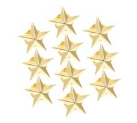 DOITOOL 10 Pezzi Distintivi a Forma di Stella a 5 Punte in Lega Color Oro, Facili da Indossare e Staccare, per Feste Speciali e Decorazioni Party Creative