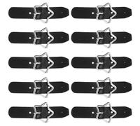DOITOOL 10 Pezzi Fibbia a Forma di Stella a Cinque Punte in Metallo e Pelle Pu Nera, Decorazione Elegante per Scarpe e Accessori Fai da Te, Dettaglio Raffinato e Stile alla Moda
