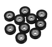 DOITOOL 10 pezzi Pulegge Nylon con Scanalatura U Ruote Guide Resistenti per Porte e Finestre di Rulli per Binario Scorrevole per Sostituzione e Meccanismo di Tracciamento