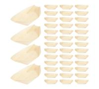 DOITOOL 100 Pezzi Barchette in Legno Usa e Getta per Sushi e Dessert, Design Multifunzione, Colore Kaki, per Feste di Compleanno e Bar, Piatti Decorativi e Unici