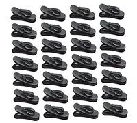 DOITOOL 100 Pezzi Clip Per Cavo Auricolare Morsetto Rotante in Plastica Nera, Supporto Per Cuffie e Auricolari, Per Fissaggio Su Abbigliamento in Uso Quotidiano e Attività All’aperto
