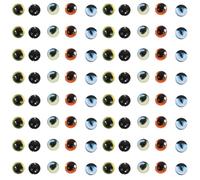 DOITOOL 100 Pezzi di Occhi di Gatto in Vetro per Animali di Peluche e Bambole all'Uncinetto - Occhi di Sicurezza semicircolari da 6 mm per la creazione di Oggetti di Scena, sculture, Artigianato,