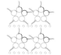 DOITOOL 100 pezzi Portachiavi in Metallo Argento con Anello Piatto e Catena Maglie Regolabile per Fai da Te Ganci Porta Chiavi Sicuri e Resistenti per Creazione Gioielli e Accessori