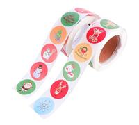 DOITOOL 1000 Pezzi Adesivi Natalizi Autoadesivi Etichette Rotonde per Incarto Regalo e Decorazioni Feste Design Creativo Natalizio Facili da Applicare su Quaderni e Materiali Vari
