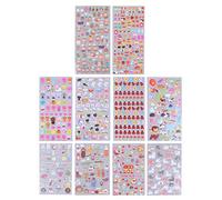 DOITOOL 10fogli Adesivi Cartoni Animati Stickers Decorativi Stereo per Scrapbooking e Artigianato Misto di Animali Frutta e Lettere Adesivi Morbidi per Parete Camera e Regali