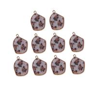 DOITOOL 10pezzi Ciondolo Pendente in Fai Da Te Accessori Per Creazione Gioielli Ciondolo in Finta Pelliccia Visone Leopardata Grigio Bianco
