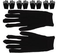 DOITOOL 12 Paia Guanti di Cotone Protettivi Riutilizzabili per Guida Auto e Lavori Industriali Tessuto Confortevole Colore Nero