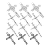 DOITOOL 12 Pezzi Ciondoli a Forma di Croce in Metallo Fai da Te Mini Crocifissi di Gesù Lucentezza Duratura Piccoli Ciondoli per Collane e Braccialetti Artigianali Accessori Religiosi