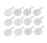 DOITOOL 12 Pezzi Ciondoli Zodiacali Fatti Mano Inossidabile Design Creativo per Gioielli Fai da Te Accessori Unici e Simbolici per Regali e Creazioni Artigianali