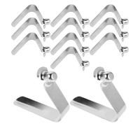 DOITOOL 12 Pezzi Clip di Bloccaggio per Stampella, Pin Telescopico per Regolazione Altezza, Antiscivolo, Metallo Argento, per Tubi 19-22mm, per Stampelle Ascellari da Avambraccio,