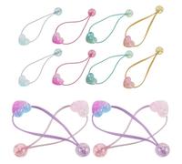 DOITOOL 12 Pezzi Elastici per Chioma a Doppio Cuore e Sfera Colorati | Alta Elasticità e Presa Delicata, Plastica e Tessuto, per Bambine e Ragazze, Set da Dodici Pezzi