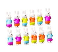 DOITOOL 12 pezzi Gomme da Cancellare Coniglietto per Gomma Kawaii Colorata in Gomma Resistente Premi Scuola e Aula Divertenti Gomme Cancellare Coniglio per Studenti Colore Colore Casuale