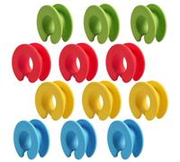DOITOOL 12 Pezzi Gommini Antiscivolo in Silicone Colorati per Grucce e Bastoni Appendiabiti, Blocco Antivento per Balcone e Bagno, Fissaggio Ordinato e Sicuro