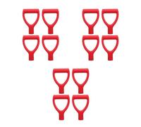 DOITOOL 12 Pezzi Manico di Ricambio a Forma in Plastica Rossa per Pala da Giardino Impugnatura Ergonomica e Diametro Interno 34mm, per Rimozione Neve Invernale e Uso Commerciale