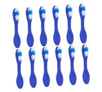 DOITOOL 12 pezzi Spazzolino da Viaggio Compatto con Setole Morbide e Manico Corto Sicuro Spazzolino Denti con Copertura Dita per Uso in Carceri e Strutture Psichiatriche