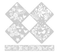 DOITOOL 12 Pezzi Stencil per Pittura Farfalla Riutilizzabile in Pet, Stencil Floreale per Journaling DIY su Notebook e Journal, e Principianti