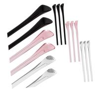 DOITOOL 15 pezzi Copri Aste Occhiali Antiscivolo in Trasparente Nero e Rosa Supporti Auricolari Resistenti per Sport e Attività all Aperto come Corsa e Arrampicata
