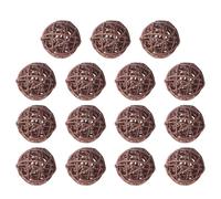 DOITOOL 15 Pezzi Sfere Decorative in Vimini Marrone da 5cm per Decorazione Casa e caffè, Palla Intrecciata in Rattan Naturale per Arredamento Creativo e Semplice