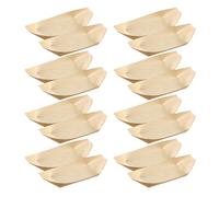 DOITOOL 150 Pezzi Vassoio Sushi in Legno, Design Barca, per Servire Sushi | Colore Kaki, Uso Creativo e Delicato, per Feste e Incontri tra Amici, Contenitore per Esposizione Alimentare