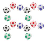 DOITOOL 16 Mini Ciondoli Pallone da Calcio in Pvc Morbido, Set 16 Pezzi Colorati Rosso Blu Nero Verde, Perline Portafortuna per Creazione Gioielli e Decorazioni Feste a Tema