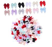 DOITOOL 180pezzi Mini Fiocchi Raso Colorati Fiocchi Decorativi in Poliestere Piccoli per Cucire Scrapbooking Abbellimenti per Vestiti e Feste