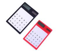 DOITOOL 2 calcolatrici touch screen ultra sottili strumento di contabilità solare per studenti uso in ufficio e calcoli quotidiani nero rosso